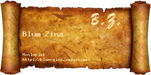 Blum Zina névjegykártya
